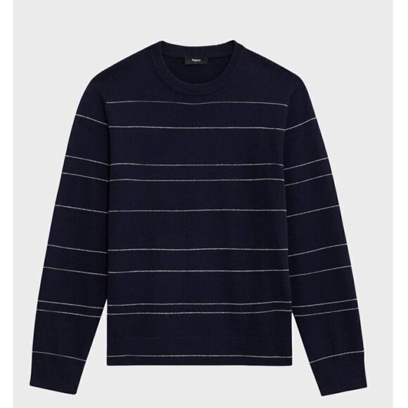 Theory Other - Theory Men's Kenny Striped Wool Sweater in Navy Stripes NWT Size XXL